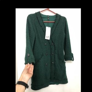 New Zara tweed buttoned mini dress